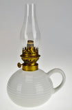 Vintage White Glazed Ceramic Oil Lamp