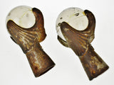 Antique Large Cast Iron Glass Ball and Claw Feet - A Pair