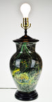 Vintage Asian Style Reverse Decoupage Glass Table Lamp