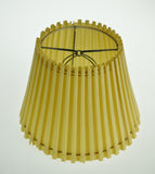 Vintage Ivory Colored w/ Brown Rope Binding Pleated Empire Clip On Lamp Shade