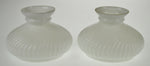 Vintage White Student Lamp Glass Shades - A Pair