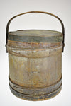 Vintage Lidded Wooden Bucket w/ Handle