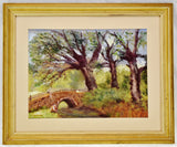 Vintage Framed Pastel Landscape Scene Drawing - Artist Signed