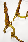 Vintage Ornate Brass Chenets Andirons Firedogs - A Pair