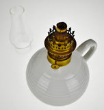 Vintage White Glazed Ceramic Oil Lamp
