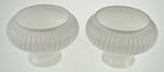 Vintage White Student Lamp Glass Shades - A Pair