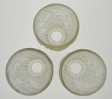 French Art Deco Frosted Glass Signed Schneider France Shades - Set of 3