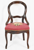 Antique Victorian Mahogany Needlepoint Side Chair