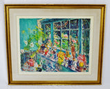 Dimitrie Berea The Large Window With Flowers Signed and Numbered Lithograph
