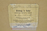 Vintage Artist Proof Color Etching European Landscape Scene - Artist Signed