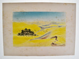 Antique Grande Dunes of the Sahara Hand Colored Engraving - Pencil Signed