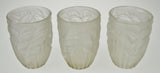 French Art Deco Frosted Glass Signed Schneider France Shades - Set of 3