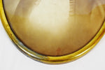 Vintage Brass Convex Glass Frame w/ Eagle Topper