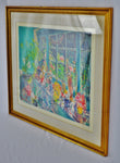 Dimitrie Berea The Large Window With Flowers Signed and Numbered Lithograph