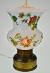 Vintage Victorian Style Hand Painted Milk Glass Vase Table Lamp