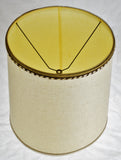 Vintage Fabric Drum Lamp Shade w/ Decorative Piping
