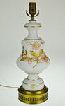 Vintage Hand Painted West German Satin Glass Table Lamp