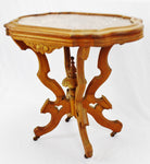 Antique Victorian Eastlake Style Marble Top Table