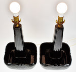 Mid Century Modern Van Briggle Pottery Table Lamps - A Pair