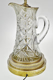Victorian Style Cut Glass Pitcher Table Lamp