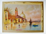 Santa Maria della Salute - Venice, Italy  Early Mixed Media Landscape on Board