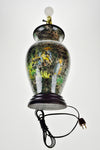 Vintage Asian Style Reverse Decoupage Glass Table Lamp