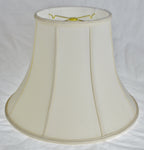 Vintage Fabric Lined Bell Lamp Shade w/ Spider Reflector Fitter