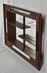 Vintage Wood-Framed Knick-Knack Shadow-Box Wall-Shelf Mirror