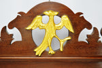 Vintage Chippendale Style Wall Mirror with Gilt Bird Design