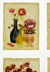 Vintage Cheri Blum Floral Relief Wall Plaques - Set of 4
