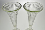Vintage Fluted Glass Centerpiece Stands - Group of 4