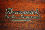 Vintage 1940's Brunswick Radio with Panatrope Tuscany Leather Top End Table