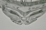Vintage Geometric Relief Design Frosted to Clear Glass Vase