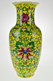 Vintage Asian Yellow Porcelain Vase
