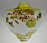 Vintage Hand Painted Milk Glass Floral Design Lamp Body