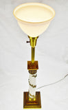 Vintage Brass & Enamel Stiffel Table Lamp with Diffuser