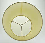 Vintage Linen Drum Lamp Shade w/ Spider Reflector Fitter