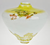 Vintage Hand Painted Milk Glass Floral Design Lamp Body