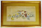 Antique Framed Floral Still Life Watercolor - Artist Signed