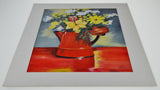 Vintage Helen Weaver Signed Still Life Flowers in Pitcher Mixed Media Painting