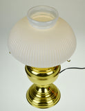 Vintage Electric Table Lamp B & P Oil Lamp Style with White Shade