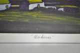 Vintage Framed Artist Signed & Numbered Lithograph of Mikonos Landscape