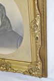 Antique Gilt Gesso Frames w/ Charcoal Portraits - A Pair