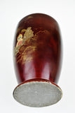 Vintage Hand Painted Gilt & MOP Japanese Lacquered Vase w/ Copper Insert