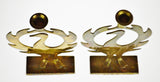 Vintage Brass Phoenix Candle Holders - A Pair