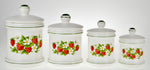 Vintage Sears Strawberry Country Kitchen Canisters - Set of 4