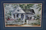 Vintage Framed Joy Evans Gingerbread Cottage Lithograph - Artist Signed