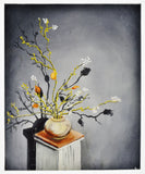 Vintage Floral Still Life Oil on Board Painting