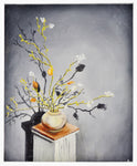 Vintage Floral Still Life Oil on Board Painting