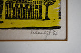Vintage 1966 Hand Colored Artist Signed Woodblock Engraving Titled Play Things